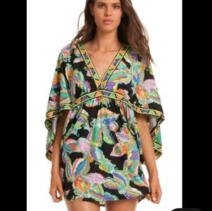 Trina Turk Vibrant Multicolor Floral Sea Garden Swim Cover Up Size Small